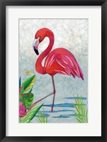 Framed Vivid Flamingo I