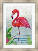 Framed Vivid Flamingo I