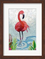 Framed Vivid Flamingo II