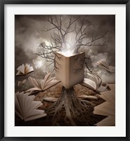 Framed Old Tree Reading Story Book