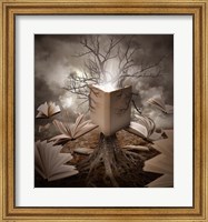 Framed Old Tree Reading Story Book