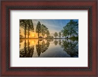 Framed Mount Fuji Reflected In Lake , Japan