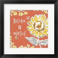 Bee Happy V Spice Framed Print