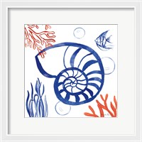 Framed 'Coastal Jewels I' border=