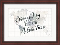 Framed Watercolor Wanderlust World Adventure