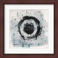 Framed 'Zen Circle II Crop with Teal' border=
