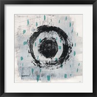 Zen Circle II Crop with Teal Framed Print