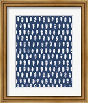 Framed Mark Making Tile Pattern V Dark Blue Crop