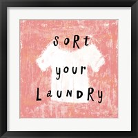Framed 'Laundry Rules III' border=