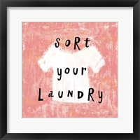 Framed 'Laundry Rules III' border=