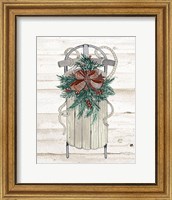 Framed Holiday Sports on Wood II Luxe
