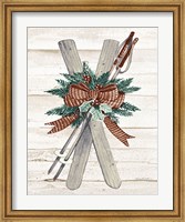 Framed Holiday Sports on Wood IV Luxe