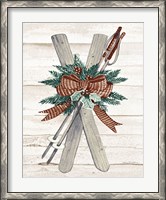 Framed Holiday Sports on Wood IV Luxe