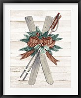 Framed Holiday Sports on Wood IV Luxe