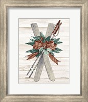 Framed Holiday Sports on Wood IV Luxe