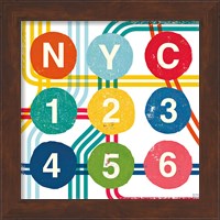Framed 'New York City Life Subway' border=