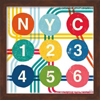 Framed 'New York City Life Subway' border=