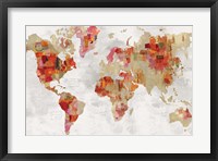 Framed Red Map