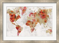 Framed Red Map