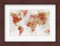 Framed Red Map