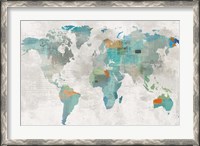 Framed Blue Map