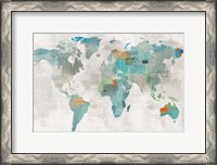 Framed Blue Map