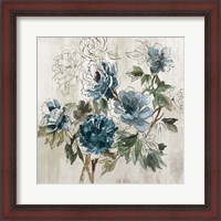 Framed Blue Floral I