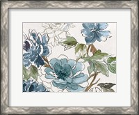 Framed Blue Floral II