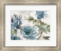 Framed Blue Floral II