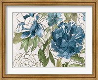 Framed Blue Floral III
