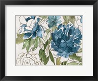 Framed Blue Floral III