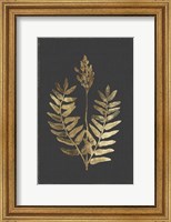 Framed Botanical Gold on Black III