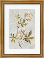 Framed Botanical Gold on White IV