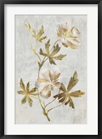 Framed Botanical Gold on White IV