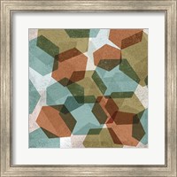 Framed 'Hexagons II' border=