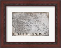 Framed Greek Islands Map White