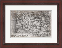 Framed Bordeaux Map White