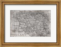 Framed Tuscany Map White