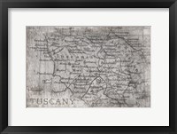 Framed Tuscany Map White