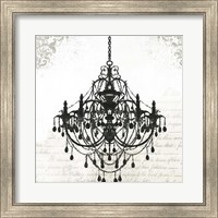 Framed 'Black Chandelier II' border=