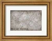 Framed New York Map White