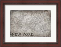 Framed New York Map White