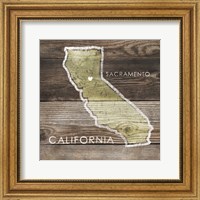 Framed 'California Rustic Map' border=