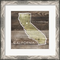 Framed California Rustic Map