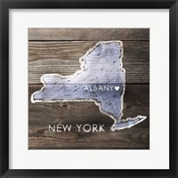 Framed 'New York Rustic  Map' border=