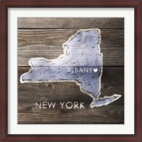 Framed New York Rustic  Map