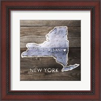 Framed 'New York Rustic  Map' border=