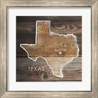 Framed 'Texas Rustic Map' border=