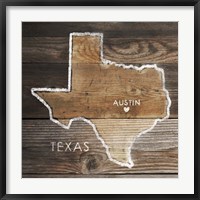 Framed Texas Rustic Map