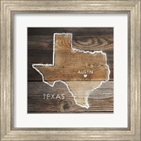 Framed Texas Rustic Map